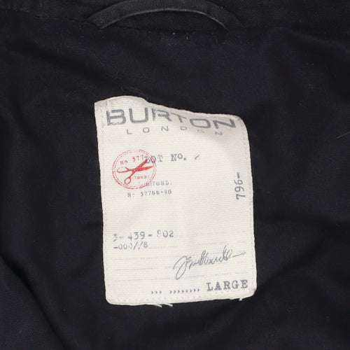 Burton Men's Black Cotton Pea Coat Jacket Size L Regular