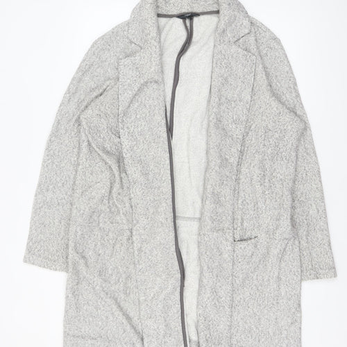 Next Women’s Grey Knit Long Coatigan Size 20 Open Front Casual