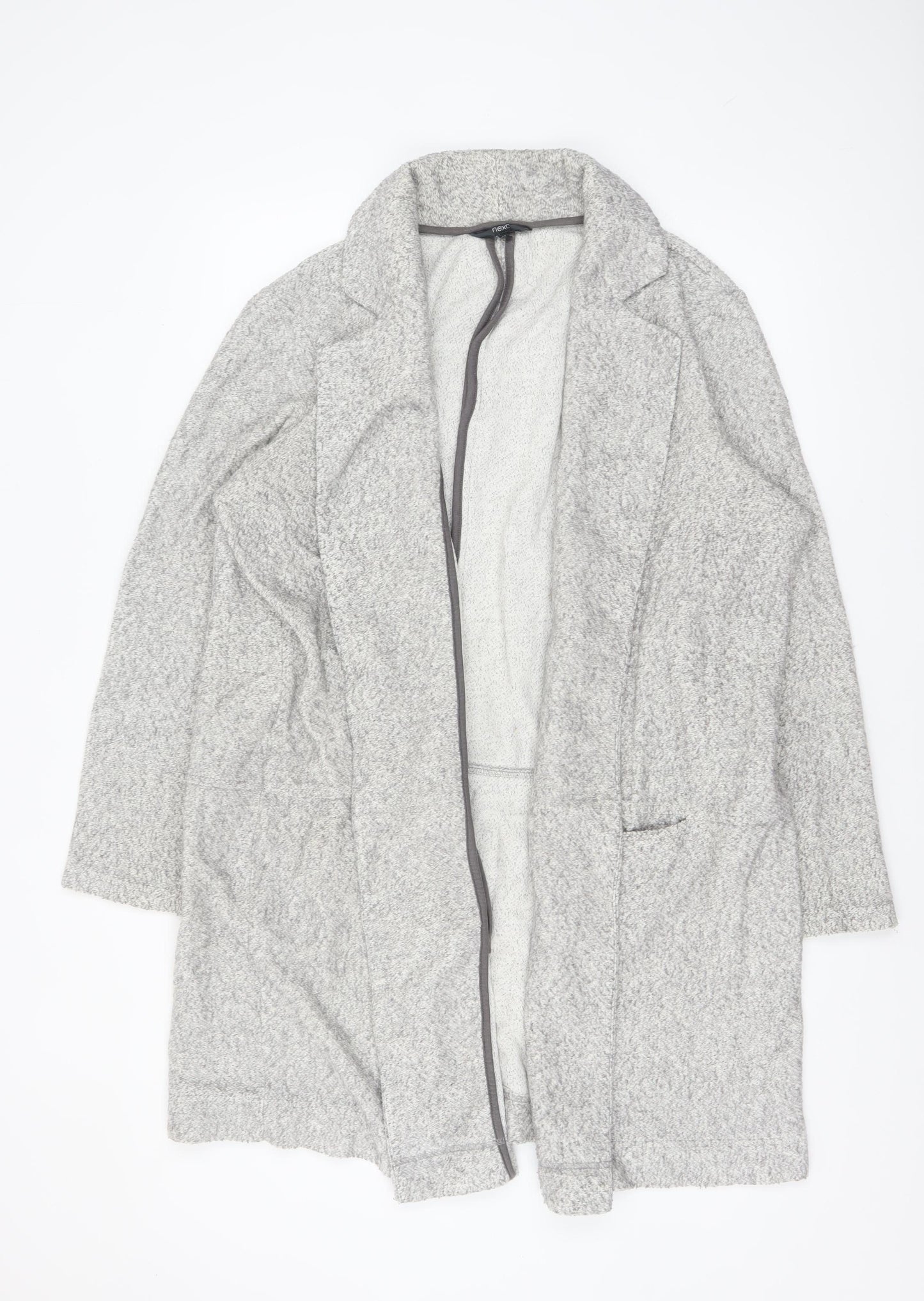 Next Women’s Grey Knit Long Coatigan Size 20 Open Front Casual