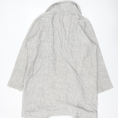 Next Women’s Grey Knit Long Coatigan Size 20 Open Front Casual
