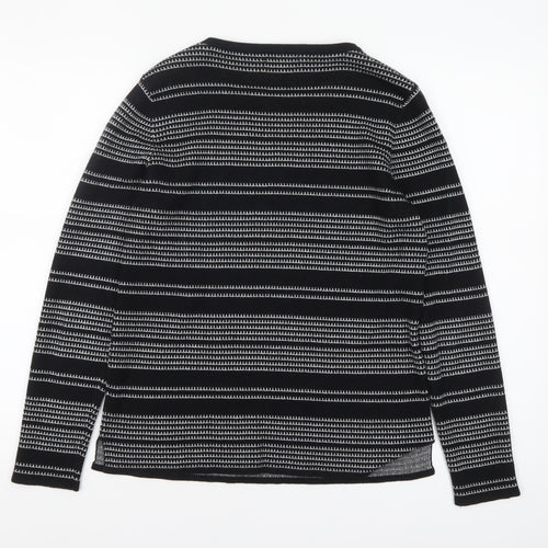 Papaya Women’s Black Striped Knit Jumper Size 12 Long Sleeve Pullover