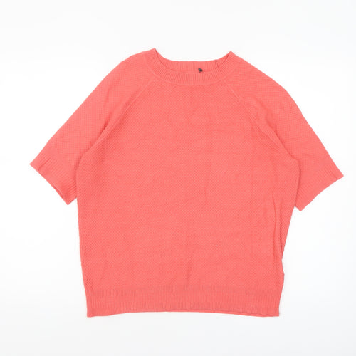 Marks and Spencer Women’s Pink Short Sleeve Knit Jumper Size 14