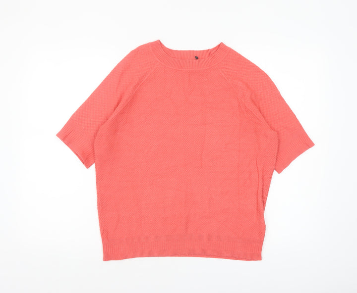 Marks and Spencer Women’s Pink Short Sleeve Knit Jumper Size 14