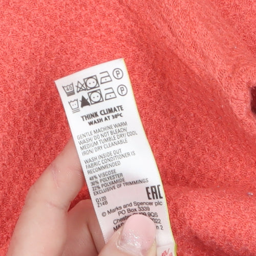 Marks and Spencer Women’s Pink Short Sleeve Knit Jumper Size 14
