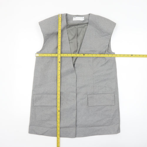 ASOS Design Women's Grey Mid-Length Sleeveless Waistcoat Size 10