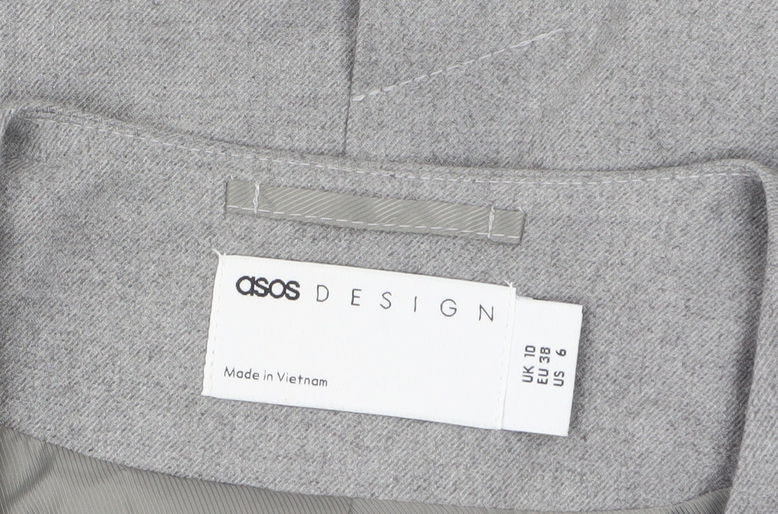 ASOS Design Women's Grey Mid-Length Sleeveless Waistcoat Size 10