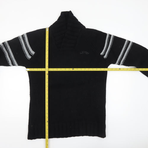 Levi's Men's Black Wool XL V-Neck Chunky Knit Pullover Jumper