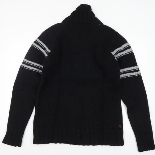 Levi's Men's Black Wool XL V-Neck Chunky Knit Pullover Jumper