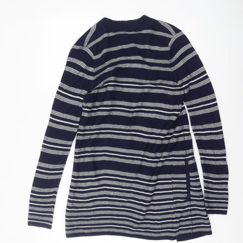 Monsoon Women’s Blue Striped Knit Long Sleeve Open Cardigan Size 8