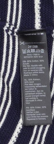 Monsoon Women’s Blue Striped Knit Long Sleeve Open Cardigan Size 8