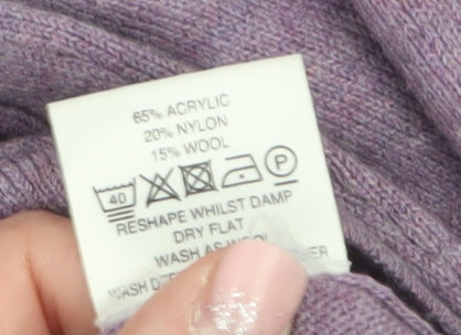 Eastex Women’s Purple Henley Knit Jumper Size 18 V-Neck 3/4 Sleeve