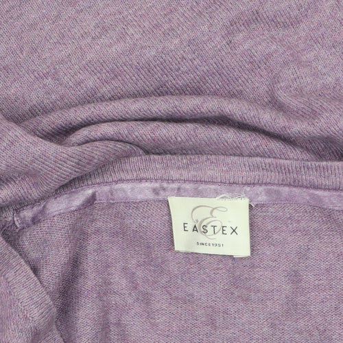 Eastex Women’s Purple Henley Knit Jumper Size 18 V-Neck 3/4 Sleeve