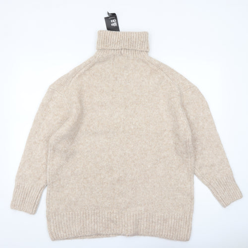 Primark Rita Ora Women's Beige Roll Neck Chunky Knit Jumper Size S