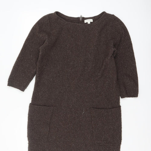 Monsoon Women’s Brown Wool Alpaca Tunic Jumper Medium 3/4 Sleeve