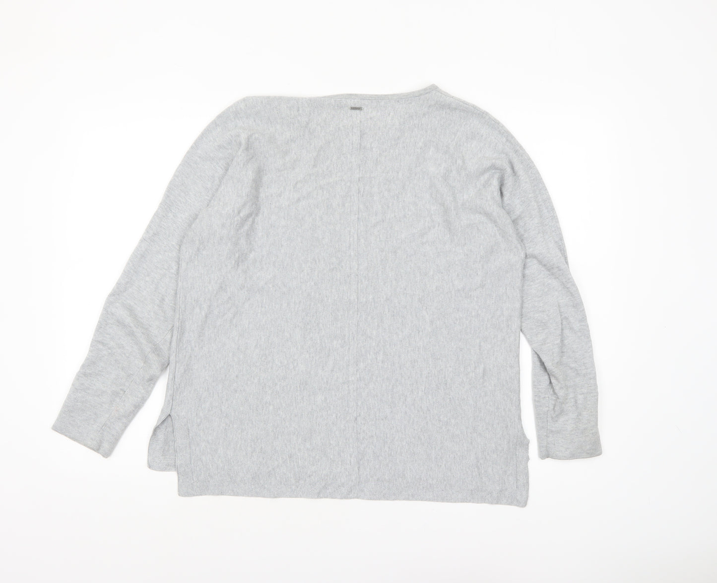 White Stuff Women's Grey Cotton Modal Pullover Jumper UK 14