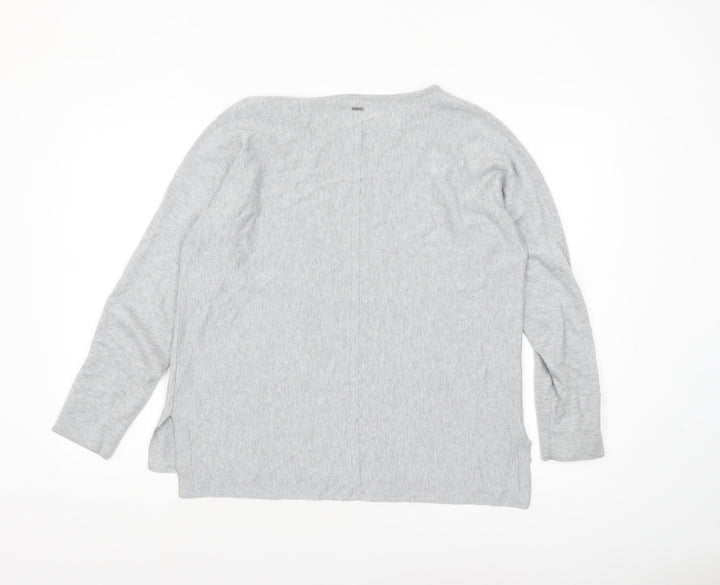 White Stuff Women's Grey Cotton Modal Pullover Jumper UK 14