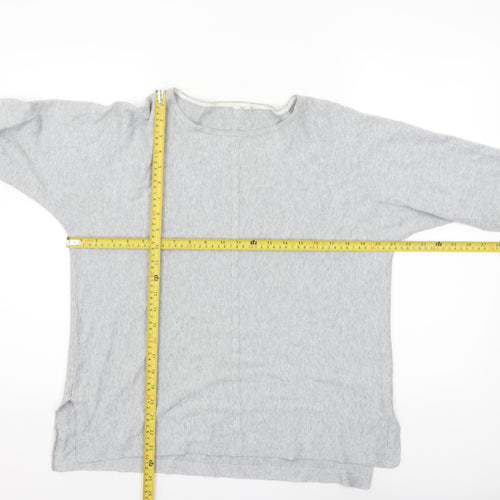 White Stuff Women's Grey Cotton Modal Pullover Jumper UK 14