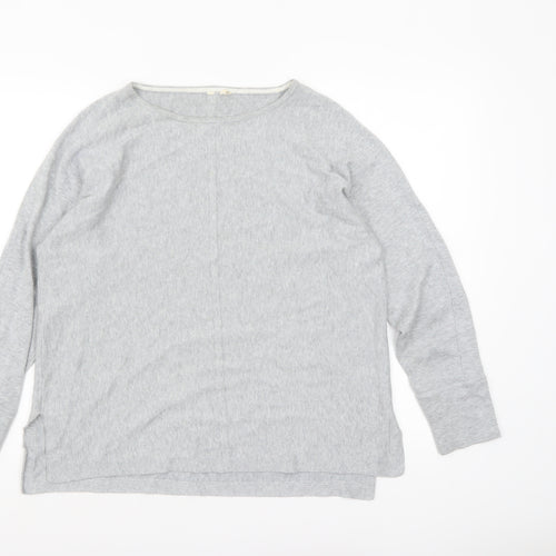 White Stuff Women's Grey Cotton Modal Pullover Jumper UK 14
