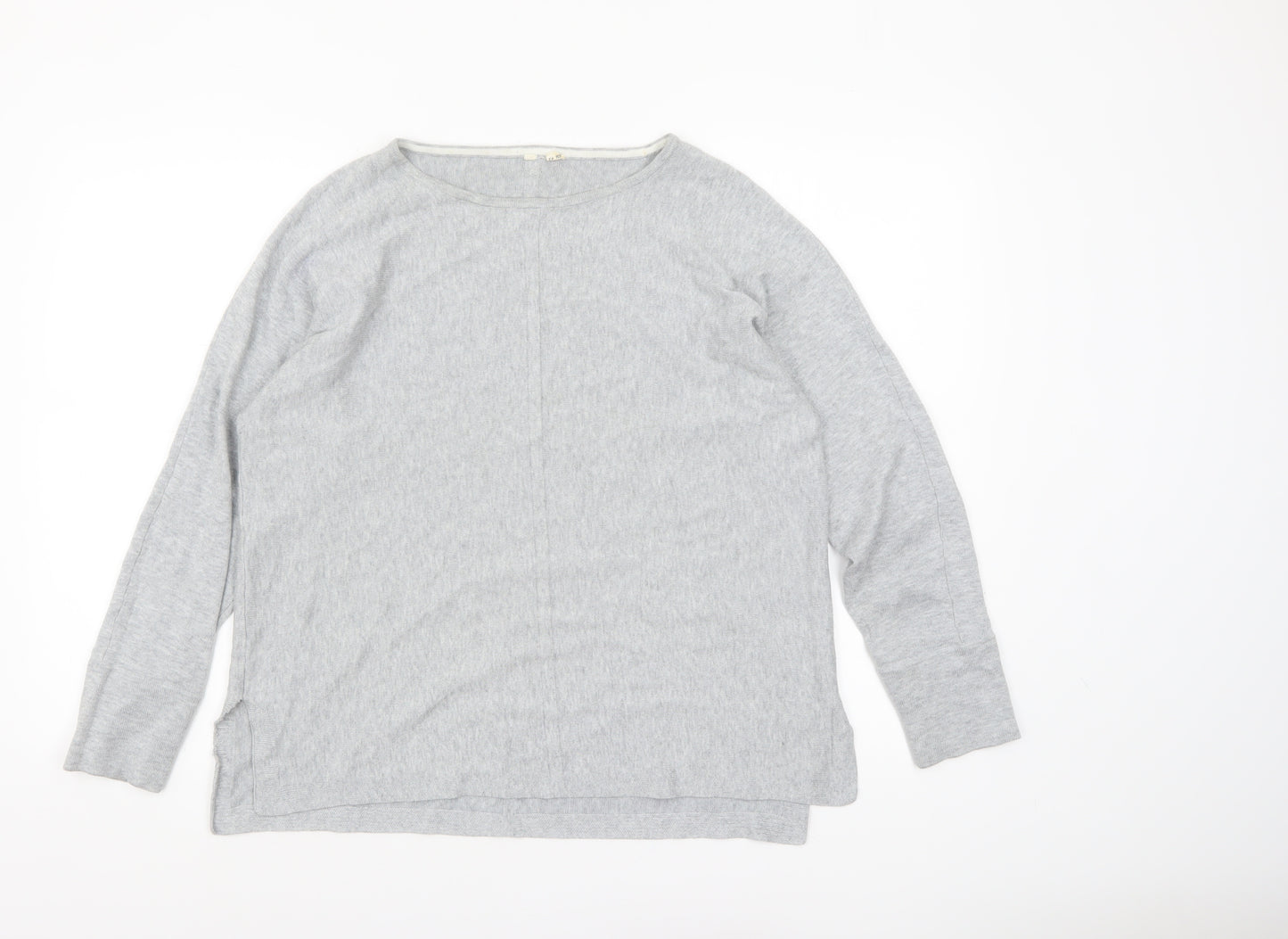 White Stuff Women's Grey Cotton Modal Pullover Jumper UK 14