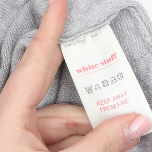 White Stuff Women's Grey Cotton Modal Pullover Jumper UK 14