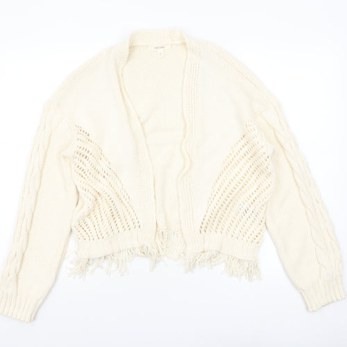 Marks and Spencer Per Una Women’s Ivory Knit Fringe Cardigan M