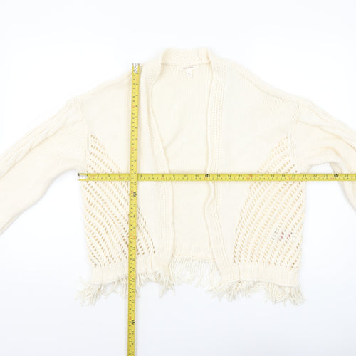 Marks and Spencer Per Una Women’s Ivory Knit Fringe Cardigan M