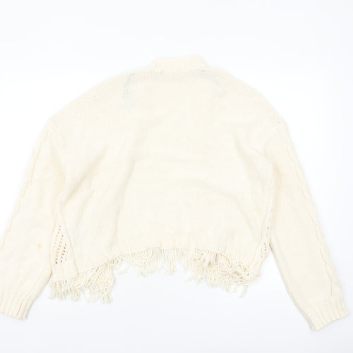Marks and Spencer Per Una Women’s Ivory Knit Fringe Cardigan M