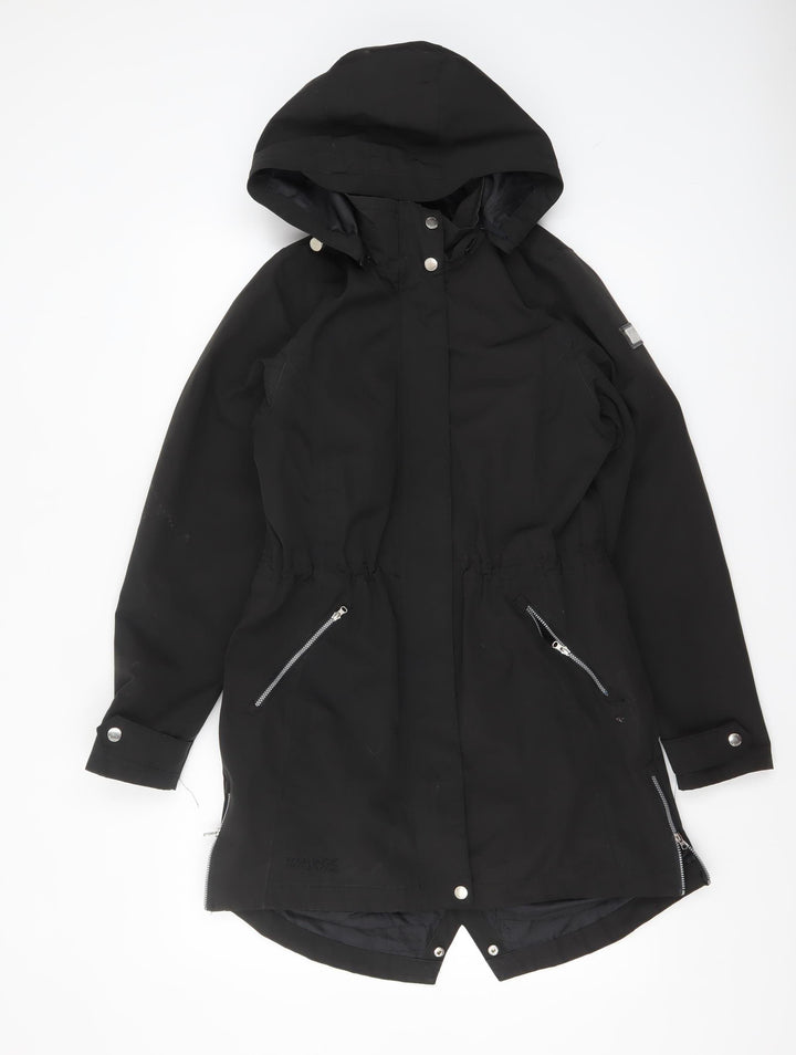 Regatta Women's Black Waterproof Hooded Parka Coat Size 8