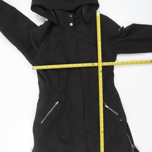 Regatta Women's Black Waterproof Hooded Parka Coat Size 8