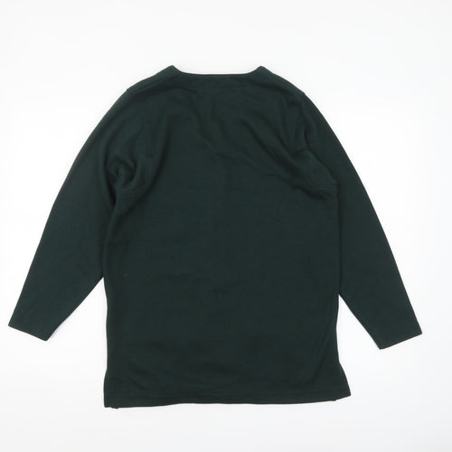 Jessica Reid Women's Green Knit Coatigan Size 8 Classic Mid-Length
