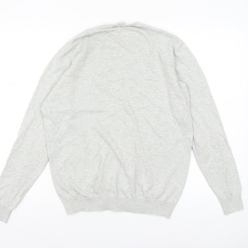 Lacoste Boys Grey Cotton Crew Neck Pullover Jumper Size 16 Years
