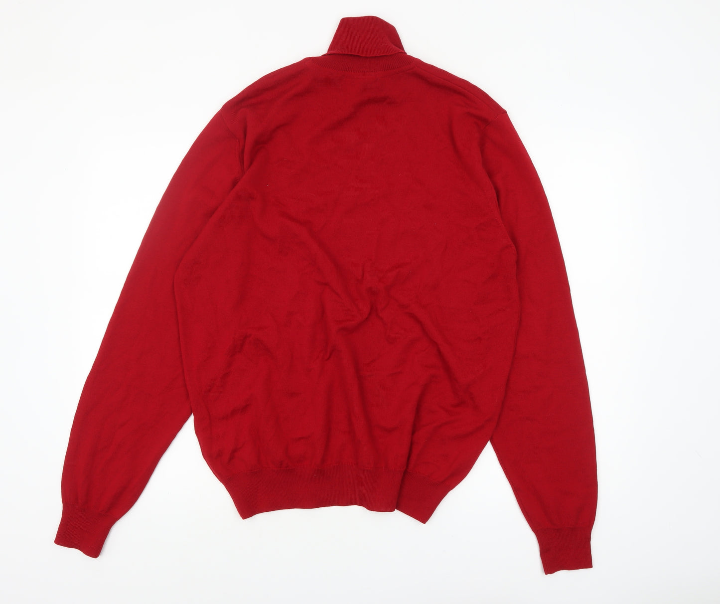 Peter Christian Men’s Red Merino Wool Roll Neck Jumper Size L