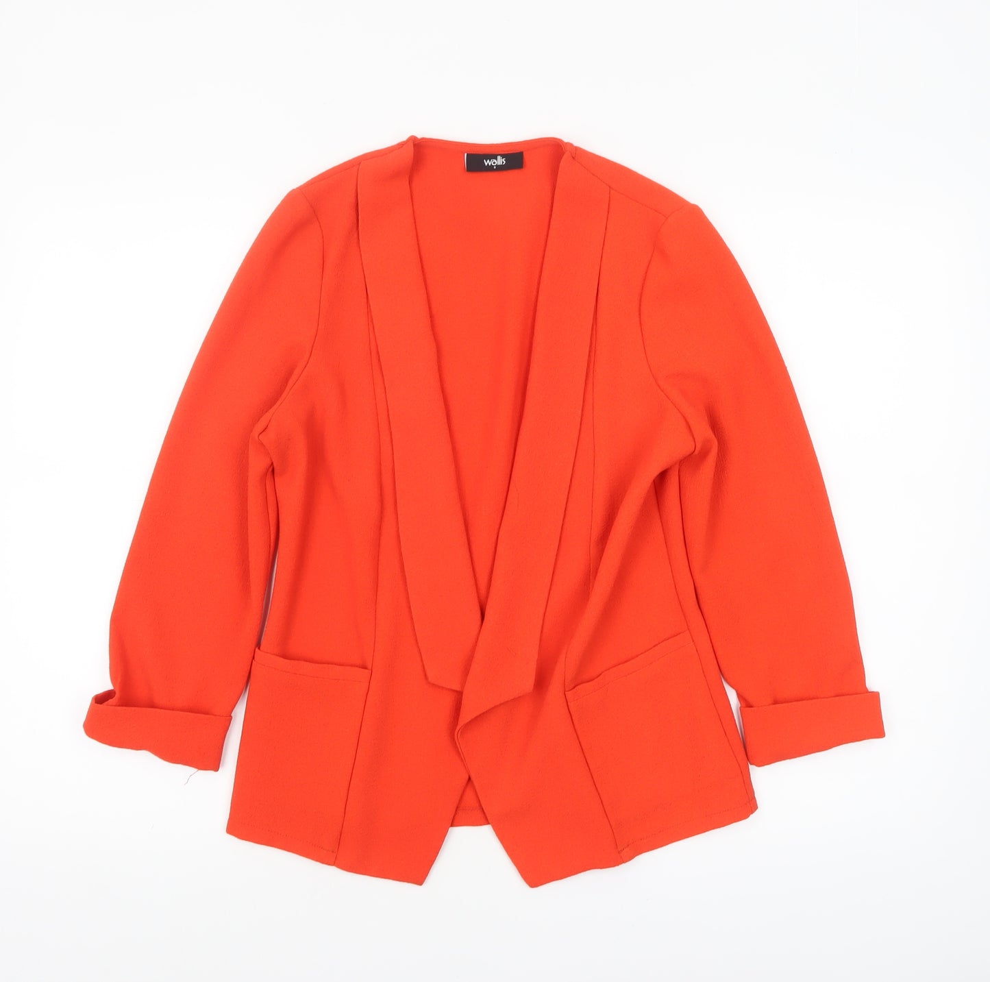 Wallis Women’s Orange Crepe Open Blazer Jacket Size S