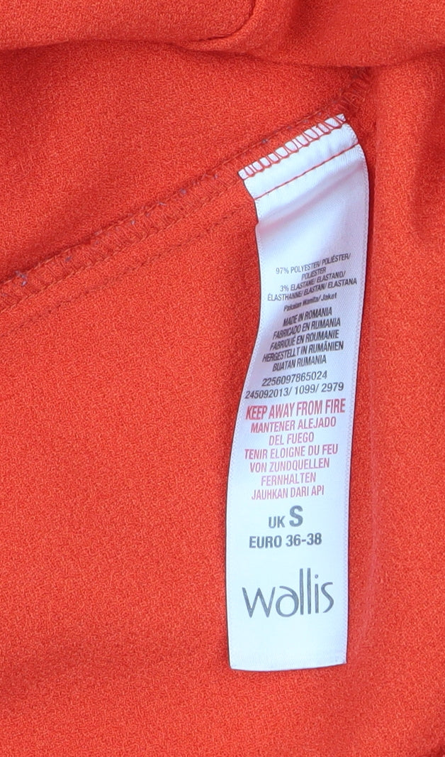Wallis Women’s Orange Crepe Open Blazer Jacket Size S
