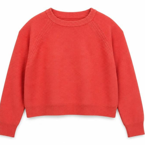French Connection Women's Red Cotton Crew Neck Jumper Size 16 XL