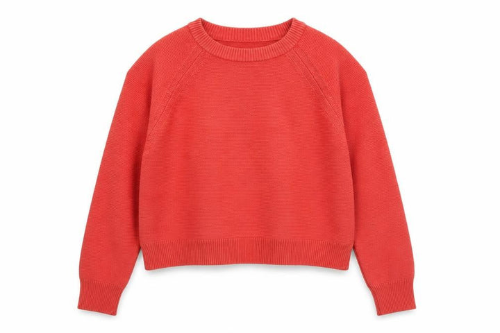 French Connection Women's Red Cotton Crew Neck Jumper Size 16 XL