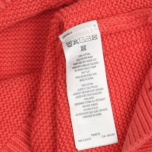 French Connection Women's Red Cotton Crew Neck Jumper Size 16 XL