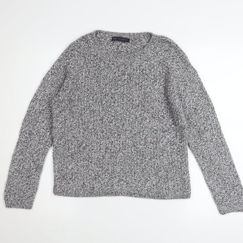 Marks and Spencer Womens Grey Chunky Knit Crew Neck Jumper Size 10