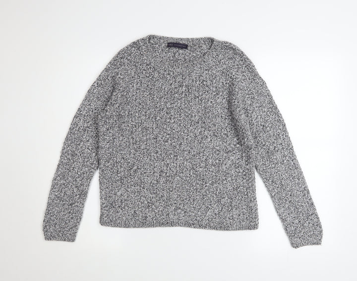 Marks and Spencer Womens Grey Chunky Knit Crew Neck Jumper Size 10