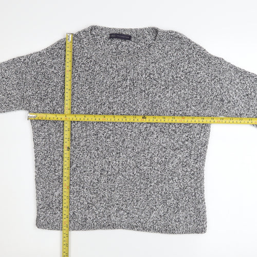 Marks and Spencer Womens Grey Chunky Knit Crew Neck Jumper Size 10