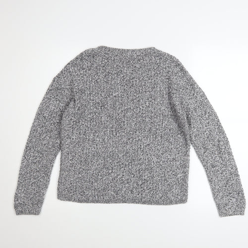 Marks and Spencer Womens Grey Chunky Knit Crew Neck Jumper Size 10