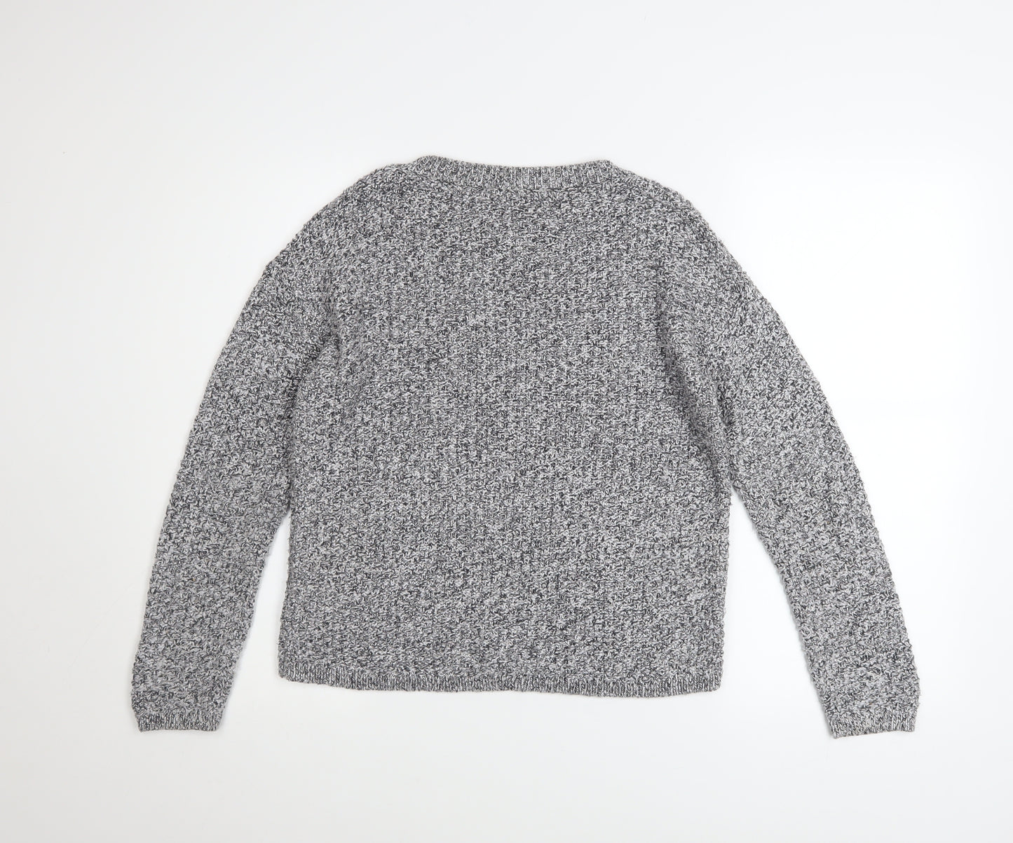 Marks and Spencer Womens Grey Chunky Knit Crew Neck Jumper Size 10