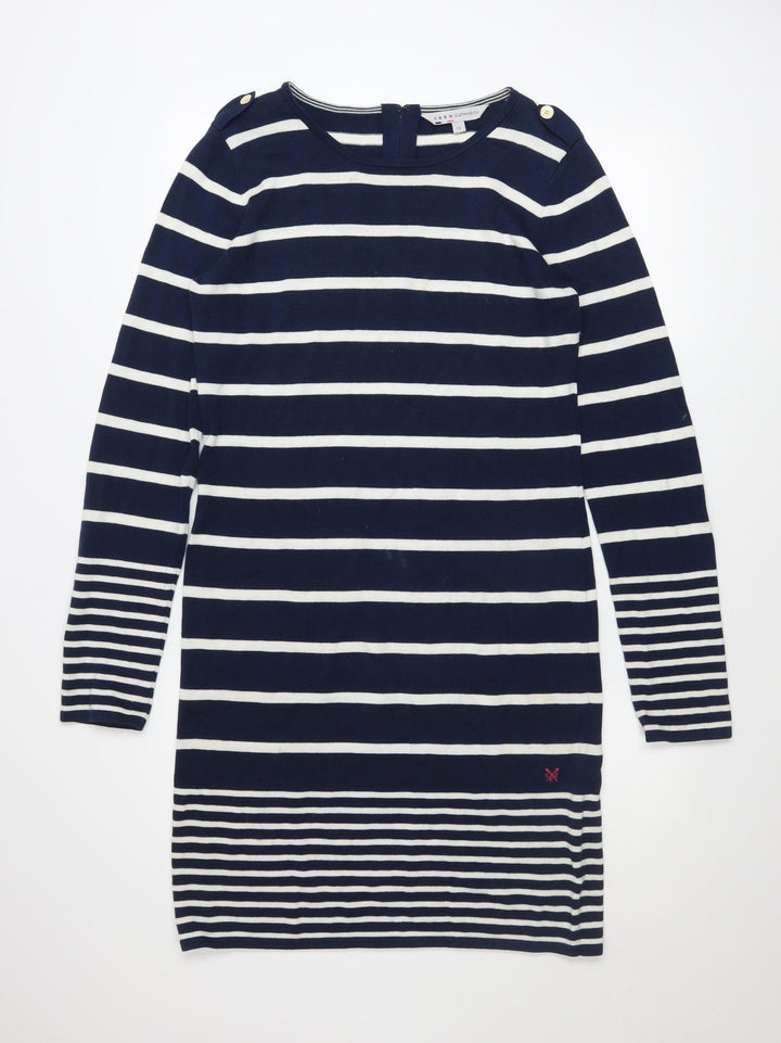 Crew Clothing Co. Women Blue Striped Shift Dress Size 12