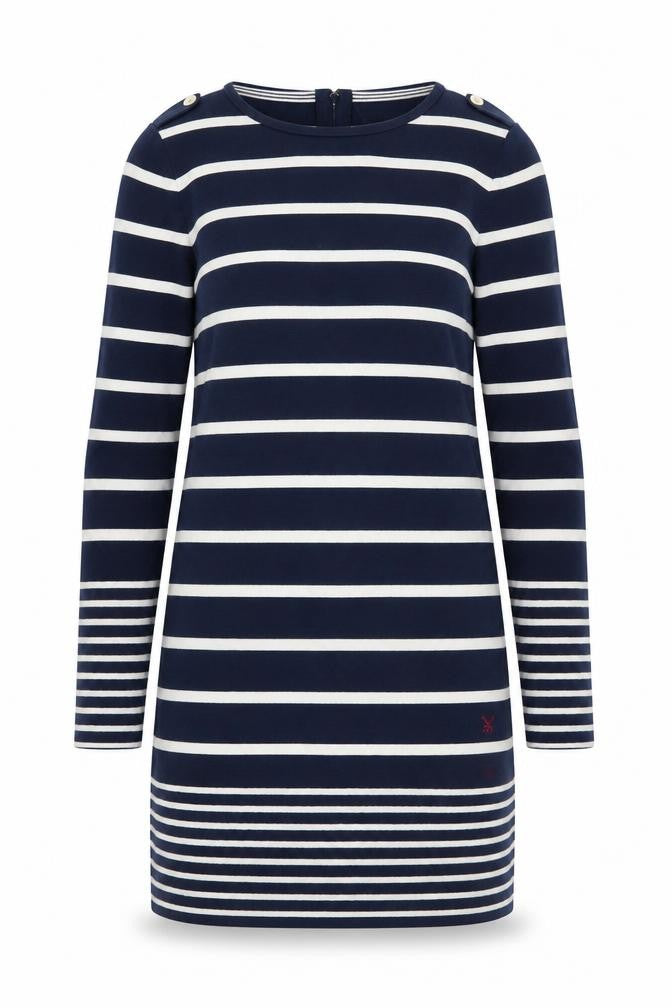 Crew Clothing Co. Women Blue Striped Shift Dress Size 12