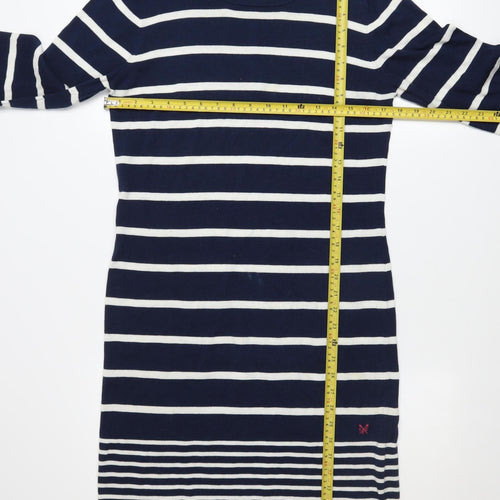 Crew Clothing Co. Women Blue Striped Shift Dress Size 12