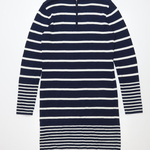 Crew Clothing Co. Women Blue Striped Shift Dress Size 12