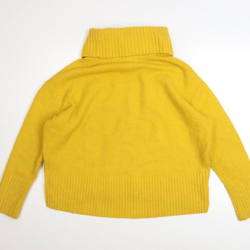 Rachel Zoe Women Yellow Roll Neck Wool Blend Jumper Size M