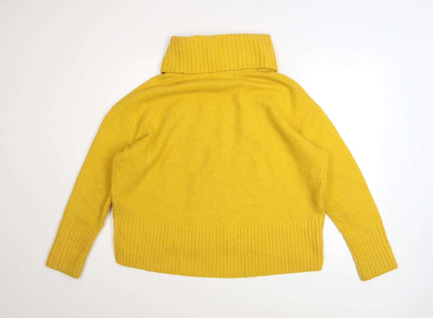 Rachel Zoe Women Yellow Roll Neck Wool Blend Jumper Size M