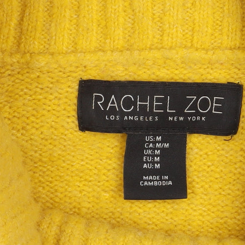 Rachel Zoe Women Yellow Roll Neck Wool Blend Jumper Size M
