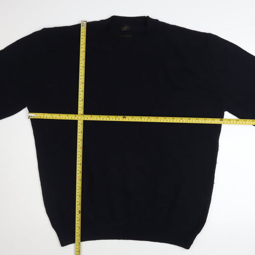 Next Men’s Black Lambswool Crew Neck Jumper XL Regular Fit